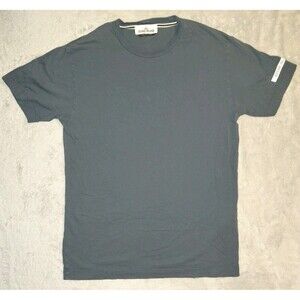 Stone Island Blue Gray Cotton Logo Short Sleeve Crew Neck Men's T-Shirt Size Med